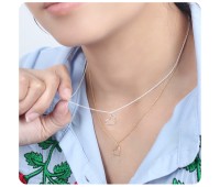 Silver Necklace Heart Line SPE-93n